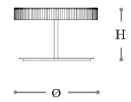 Dimensions of the Gilda Opera Italamp Table Lamp
